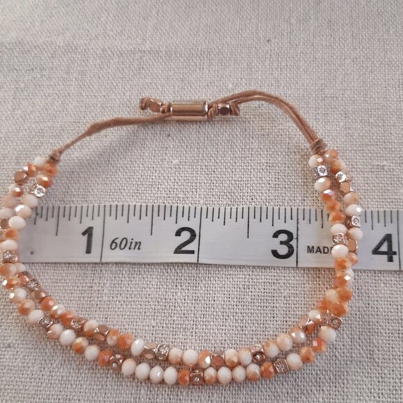 Fossil Delicate Peach & Cream Bead Bracelet - Picture 8 of 9